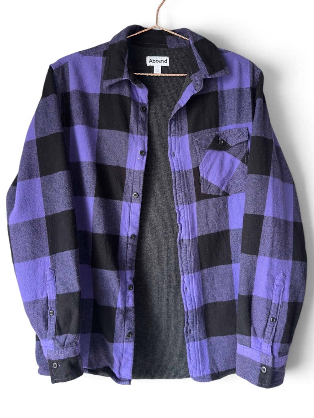 Abound - Women's Thermal Lined Relaxed Plaid Shirt - Size S